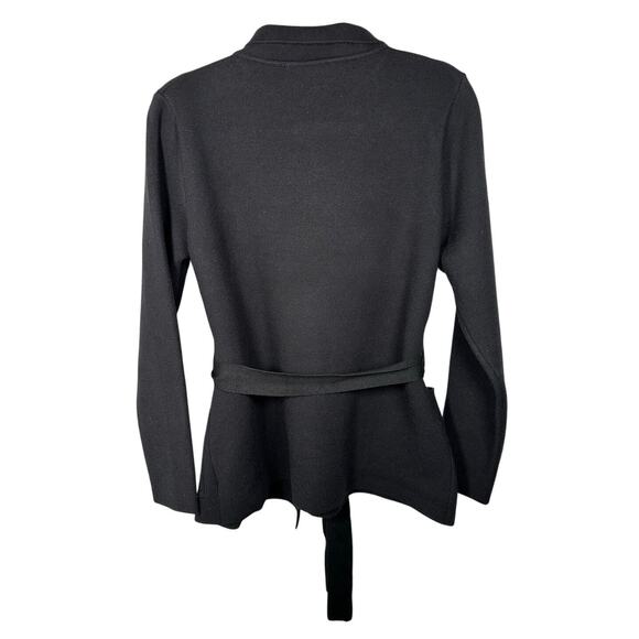 Tahari Black Knit Tie Waist Soft Jacket Women's Medium - Picture 2 of 6
